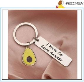 img 1 attached to FEELMEM Avocado Keychain Jewelry Coworker