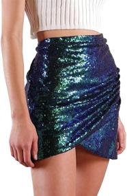 img 3 attached to Glamorous Fashion: Anna-Kaci Sequin Club Pencil Mini Skirt with Ruched Tulip Hem
