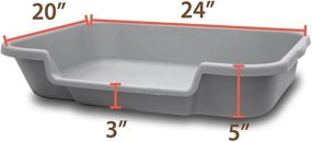 img 3 attached to 🐰 Bunny Go Here Rabbit Litter Box - NE14pets Misty Gray (USA Made) - Size Dimensions Drawing included