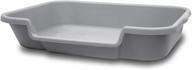 🐰 bunny go here rabbit litter box - ne14pets misty gray (usa made) - size dimensions drawing included logo