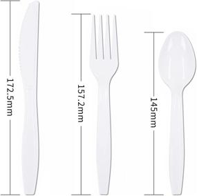 img 2 attached to 🍴 360 Count: Eco-Friendly, Durable, and Heat Resistant White Disposable Plastic Cutlery - The Perfect Utensil Solution!