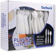 🍴 360 count: eco-friendly, durable, and heat resistant white disposable plastic cutlery - the perfect utensil solution! logo
