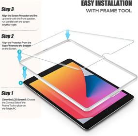 img 2 attached to 📱 Luckymore 2 Pack Tempered Glass Screen Protector for iPad 9th 8th 7th Generation, iPad 10.2 inch Film(2021/2020/2019 Model)
