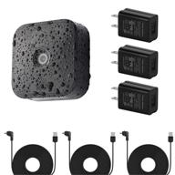 🔌 premium 3pack power adapter for blink xt/xt2 & all-new blink outdoor indoor camera - long and flat 25 ft/7.5m weatherproof cable for continuous charging (black) logo