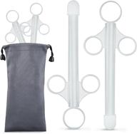 💦 premium silicone lube applicator set [2 pack+storage bag] - precision design, easy to use/clean, reusable & clear - perfect for women and men logo