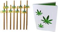 marijuana party straws with card logo