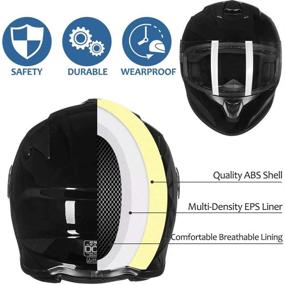 img 1 attached to 🏍️ Highly Ventilated ILM Full Face Motorcycle Street Bike Helmet - Enlarged Air Vents, Free Replacement Visor | DOT Approved for Men and Women (Gloss Black, Small)