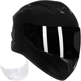 img 4 attached to 🏍️ Highly Ventilated ILM Full Face Motorcycle Street Bike Helmet - Enlarged Air Vents, Free Replacement Visor | DOT Approved for Men and Women (Gloss Black, Small)