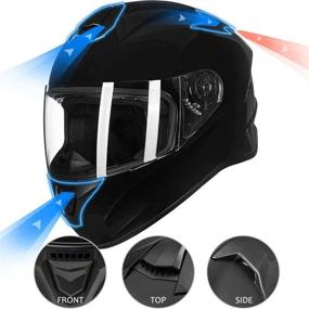 img 2 attached to 🏍️ Highly Ventilated ILM Full Face Motorcycle Street Bike Helmet - Enlarged Air Vents, Free Replacement Visor | DOT Approved for Men and Women (Gloss Black, Small)