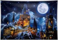 allenjoy 68x45inch durable/soft fabric magic castle photography backdrop with wizard, night sky, moon background – perfect for halloween decoration, tapestry, birthday, baby shower, party supplies, and photo booth props logo