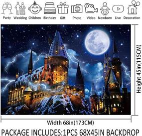 img 3 attached to Allenjoy 68x45inch Durable/Soft Fabric Magic Castle Photography Backdrop with Wizard, Night Sky, Moon Background – Perfect for Halloween Decoration, Tapestry, Birthday, Baby Shower, Party Supplies, and Photo Booth Props