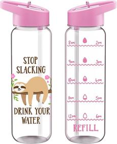 img 4 attached to 🦥 MELANIE'S POWER 24oz Motivational Sports Water Bottle with Time Marker | 720ml Leakproof BPA-Free Water Bottle for Children | Ideal for Cycling, Hiking (Sloth Design)