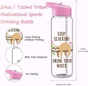 img 3 attached to 🦥 MELANIE'S POWER 24oz Motivational Sports Water Bottle with Time Marker | 720ml Leakproof BPA-Free Water Bottle for Children | Ideal for Cycling, Hiking (Sloth Design)