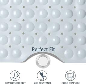 img 2 attached to 🛀 HONGJUN Bath Tub Mat - Extra Large 40 x 16 Inches - Non-Slip, Suction Cups, Drain Holes - Gray Bathroom Accessories - Machine Washable, Soft on Feet