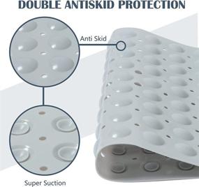 img 1 attached to 🛀 HONGJUN Bath Tub Mat - Extra Large 40 x 16 Inches - Non-Slip, Suction Cups, Drain Holes - Gray Bathroom Accessories - Machine Washable, Soft on Feet