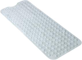 img 4 attached to 🛀 HONGJUN Bath Tub Mat - Extra Large 40 x 16 Inches - Non-Slip, Suction Cups, Drain Holes - Gray Bathroom Accessories - Machine Washable, Soft on Feet