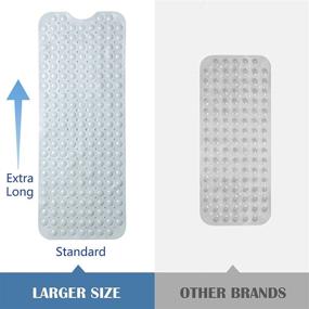 img 3 attached to 🛀 HONGJUN Bath Tub Mat - Extra Large 40 x 16 Inches - Non-Slip, Suction Cups, Drain Holes - Gray Bathroom Accessories - Machine Washable, Soft on Feet