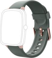 🌿 premium soft silicone replacement bands for yamay sw021 sw023 id205l id205u id205s smart watch in army green logo