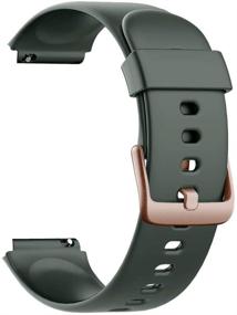 img 1 attached to 🌿 Premium Soft Silicone Replacement Bands for YAMAY SW021 SW023 ID205L ID205U ID205S Smart Watch in Army Green
