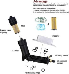 img 3 attached to 🔧 Engine Oil Cooler and Oil Filter Housing Adapter Assembly for 2011-2013 Chrysler 200/300, Dodge Journey Charger Caravan, and More - Replaces Part Number 5184294AE