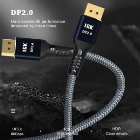 img 3 attached to 🔌 CABLEDECONN 1M 3FT DisplayPort 2.0 Ultra HD 16K 10K 8K 4K DP1.4 DP1.2 HBR3 16K@60Hz 10K/8K@60Hz 4K@165Hz 144Hz High Speed 80Gbps HDCP 3D Flexible DP to DP Cable