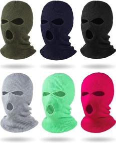 img 4 attached to 🧣 Stay Warm and Protected: 6-Piece Beanie Balaclava Set for Winter Sports