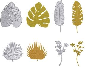 img 3 attached to 🌴 (Set of 4) OOTSR Tropical Leaf Cutting Dies - Metal Die Cuts Stencil for Scrapbooking, Embossing, Photo Album Decor, DIY Craft and Gifts