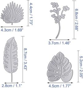 img 1 attached to 🌴 (Set of 4) OOTSR Tropical Leaf Cutting Dies - Metal Die Cuts Stencil for Scrapbooking, Embossing, Photo Album Decor, DIY Craft and Gifts