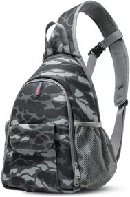 img 4 attached to 📷 Waterproof DSLR Camera Bag - Camouflage Sling Backpack with Rain Cover, Ideal for Outdoor Travel, Laptop, Canon Nikon Sony Pentax DSLR Cameras, Lens, Tripod and Accessories