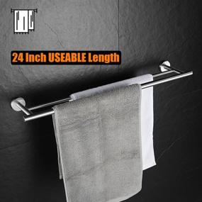 img 1 attached to JQK Double Towel Bar 24 Inch Stainless Steel Brushed Wall Mount - TB100L24-BN