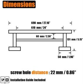 img 2 attached to JQK Double Towel Bar 24 Inch Stainless Steel Brushed Wall Mount - TB100L24-BN