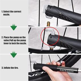 img 1 attached to 🚲 PACEARTH Mini Bike Pump with Glueless Puncture Repair Kit - High Pressure Hand Pump for Road & Mountain Bikes - Fits Both Presta and Schrader Valves - Portable and Compact Bicycle Tire Pump