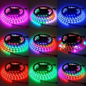 img 3 attached to 🌈 ALITOVE WS2812B LED Strip - 6.6ft Programmable Dream Color Digital LED Pixel Rope Light with 120 LEDs, Super Narrow 5mm Width, Ideal for Home Theater, Bedroom, Bar Decor Lighting - 5V