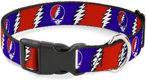 img 4 attached to 🐶 Buckle-Down Dog Collar: Steal Your Face Lightning Bolt Repeat | 8-12 Inch Length | 0.5 Inch Width | Red White Blue