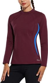 img 3 attached to 🏃 BALEAF Women's Fleece-Lined Mock Neck Thermal Shirts for Cold Weather Running with Pocket