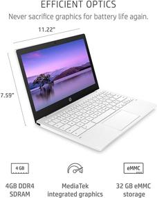 img 2 attached to Ноутбук HP Chromebook 11 дюймов (модель 2020 года) с аккумулятором на 15 часов работы - MediaTek MT8183, оперативная память 4 ГБ, накопитель eMMC 32 ГБ, 11,6-дюймовый HD-дисплей - ОС Chrome - снежно-белый цвет - 11a-na0021nr.