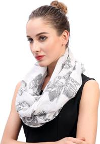 img 3 attached to 📷 Lina & Lily Vintage Camera Loop Infinity Scarf: Stylish Lightweight Accessory for Women