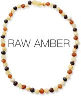 📿 meraki baltic amber necklace - raw unpolished baroque baltic amber necklace, certified genuine multi-color 12.5-inch baltic amber necklace logo