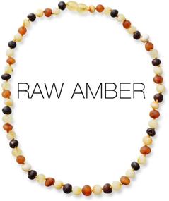 img 4 attached to 📿 Meraki Baltic Amber Necklace - Raw Unpolished Baroque Baltic Amber Necklace, Certified Genuine Multi-Color 12.5-Inch Baltic Amber Necklace