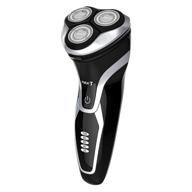 max-t men electric razor, rechargeable rotary electric shaver for men - wet & dry shaving (black) logo