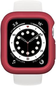 img 4 attached to 🍓 Бордовый бампер RhinoShield для Apple Watch SE, серия 6/5/4 (44 мм) - тонкий, легкий, амортизирующий защитный чехол.