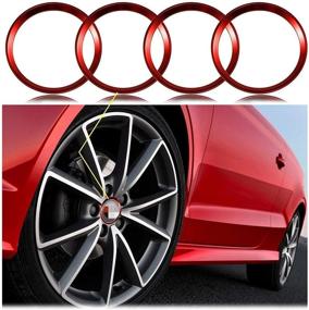 img 4 attached to Enhance Your Audi or BMW with Xotic Tech Red Sport Racing Style Wheel Hub Ring Cover - Compatible with A3 A4 A5 Q3 Q5 Q7 TT Quattro or E36 E46 E90 E92 F30 F31 F34 F80 - Set of 4pcs