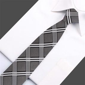 img 1 attached to 👔 Dan Smith Romance Plaid Microfiber Skinny Tie - Sleek & Stylish Slim Necktie for Men