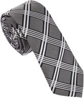 👔 dan smith romance plaid microfiber skinny tie - sleek & stylish slim necktie for men logo