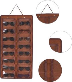 img 1 attached to 🕶️ RZMAYIS Sunglasses Organizer Wall Mounted Hanging Storage - 15 Slot Glasses Holder & Organizer