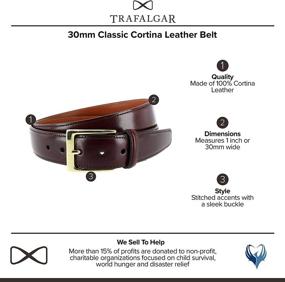 img 2 attached to Trafalgar Classic Cortina Leather Silver Men's Accessories for Belts