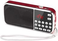 📻 prunus j-189 small portable radio: am fm bluetooth dual speaker with heavy bass, led flashlight, pocket size & more logo