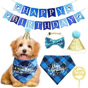 img 4 attached to 🐶 Neo LOONS Dog Birthday Bandana Set: Darling Dog Bow Tie Scarf, Crown Hat and Happy Birthday Banner Package - Ideal for Small to Medium Pet Dogs' Birthday Party Decorations and Supplies