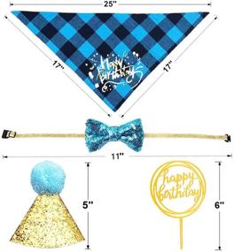 img 2 attached to 🐶 Neo LOONS Dog Birthday Bandana Set: Darling Dog Bow Tie Scarf, Crown Hat and Happy Birthday Banner Package - Ideal for Small to Medium Pet Dogs' Birthday Party Decorations and Supplies