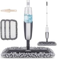 🧹 mangotime microfiber spray mop for effortless floor cleaning - dry wet mop for hardwood laminate tile wood floors with 3 washable pads and refillable bottle - includes scraper - black logo